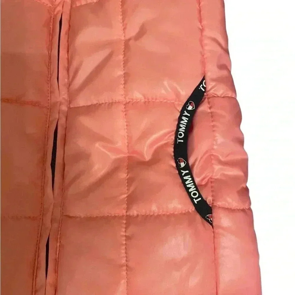 Tommy Hilfiger Puffer Vest in Pink Carnation/ Navy Size 24 Months With Pockets - Picture 6 of 9